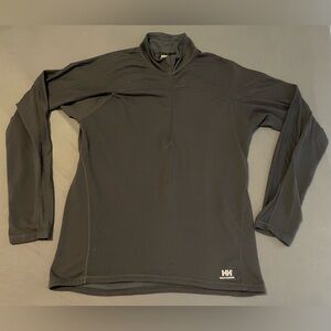 Helly Hansen Half Zip Fleece Base Layer Pullover All Black XL Women’s Sweater